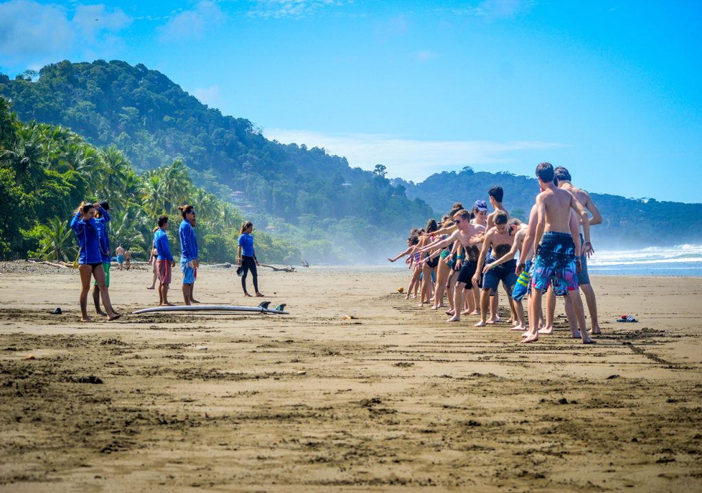 The Beach At Dominical With Costa Rica Surf Camp Students
