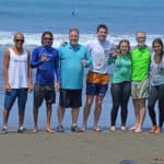Students surfing in Dominical