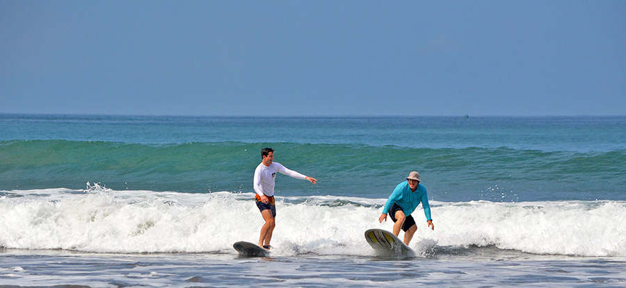 Surfers in Beginner Surf Lesson in Costa Rica